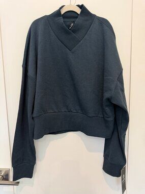NWT MPG Sport Adora Cropped Pullover Dark Teal Green S